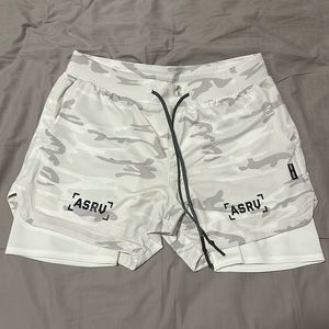 ASRV 5.5 inch shorts with liner - White/Gray Camo - Medium
